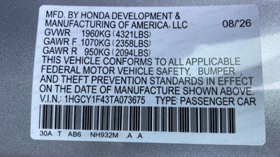 2026 Honda Accord SE