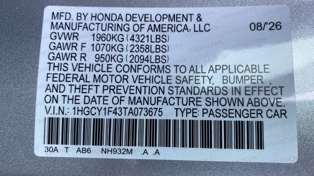 2026 Honda Accord SE