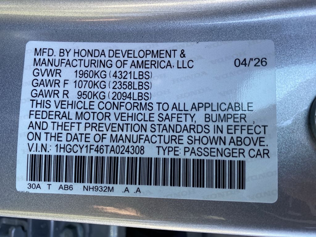 2026 Honda Accord SE
