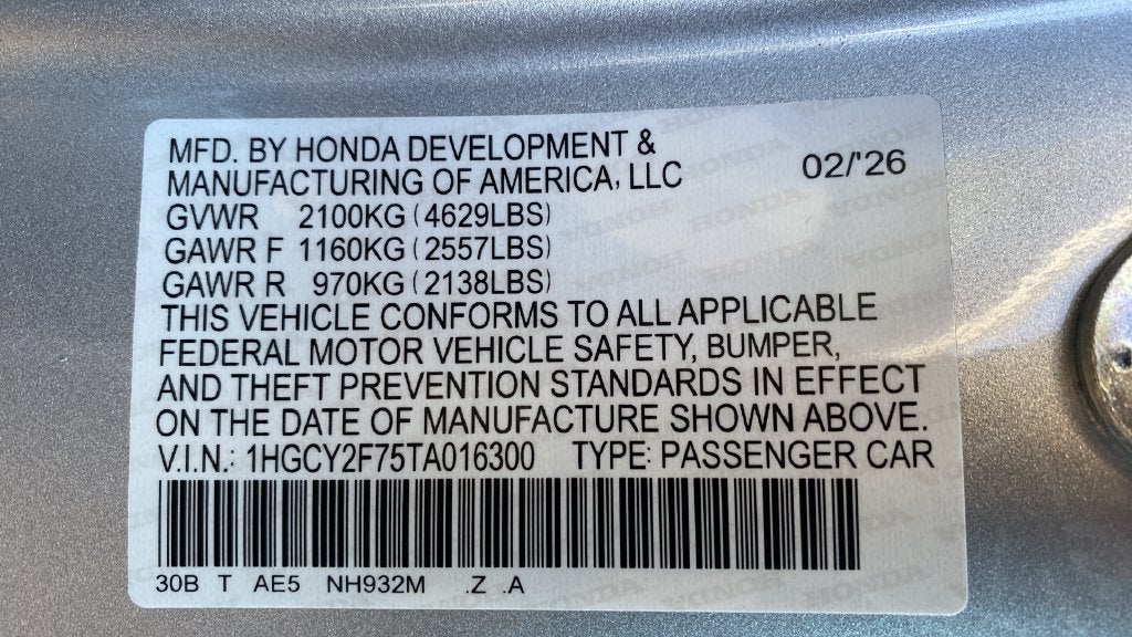 2026 Honda Accord Hybrid Sport-L