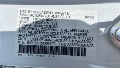 2026 Honda Accord Hybrid Sport-L