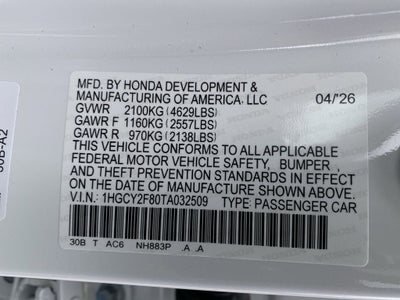 2026 Honda Accord Hybrid Touring