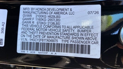 2026 Honda Accord Hybrid Touring