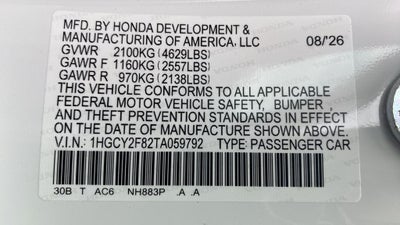 2026 Honda Accord Hybrid Touring