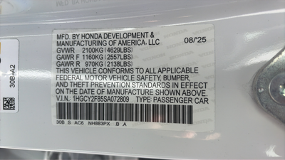 2025 Honda Accord Hybrid Touring