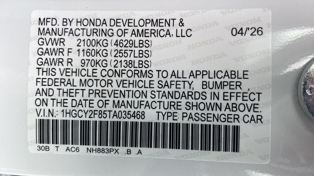 2026 Honda Accord Hybrid Touring