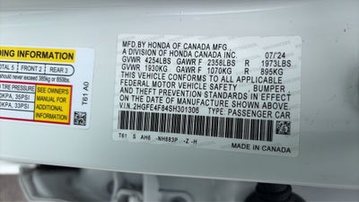 2025 Honda Civic Hybrid Sport