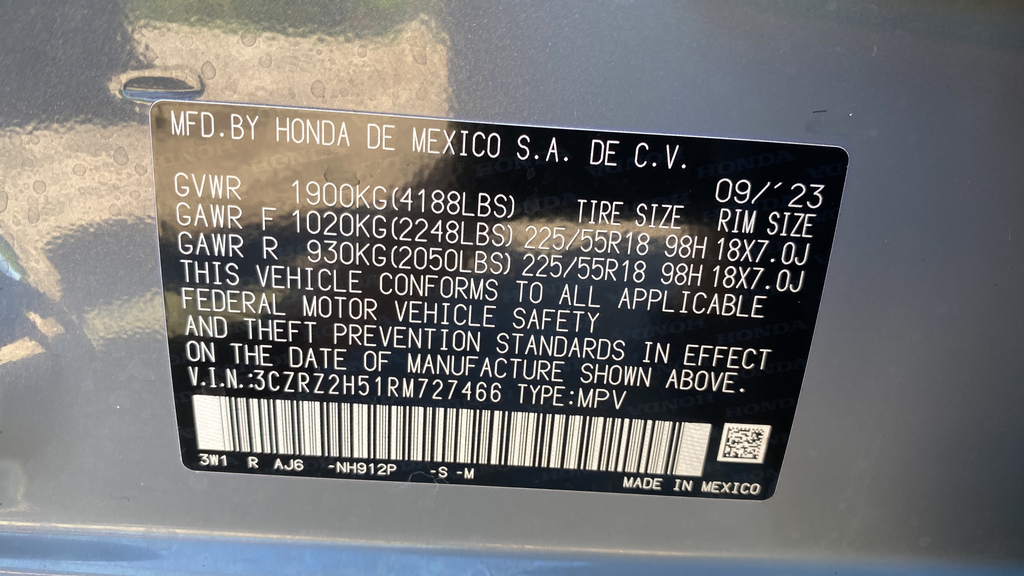 2024 Honda HR-V Sport w/o BSI