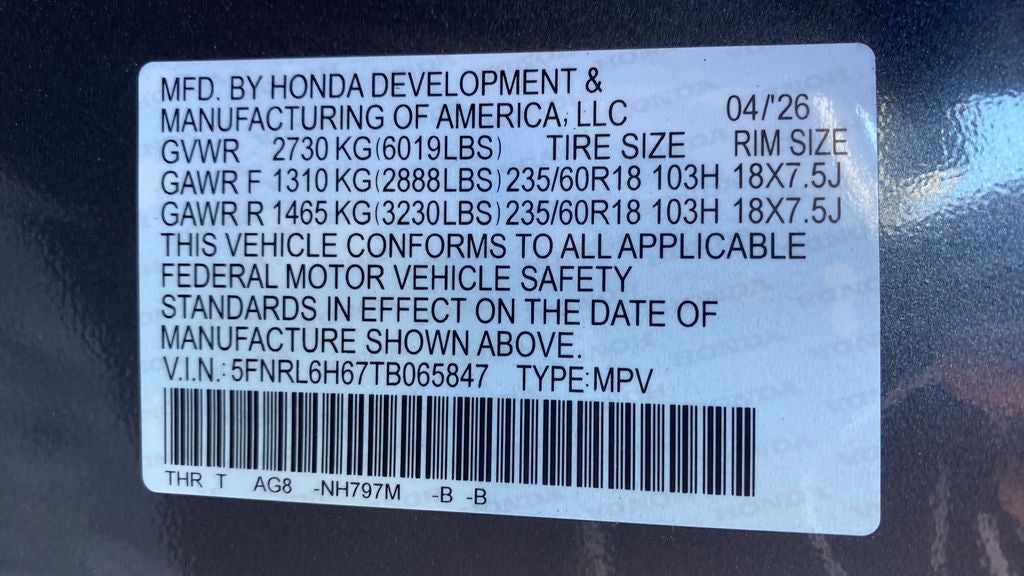 2026 Honda Odyssey EX-L