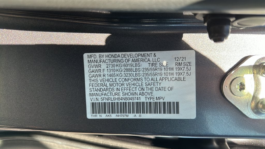 2022 Honda Odyssey Touring