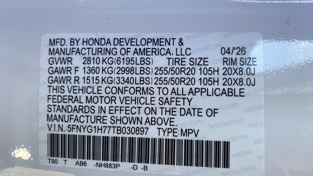 2026 Honda Pilot Touring