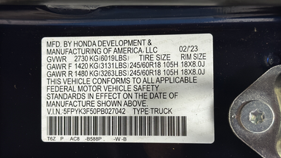 2023 Honda Ridgeline RTL