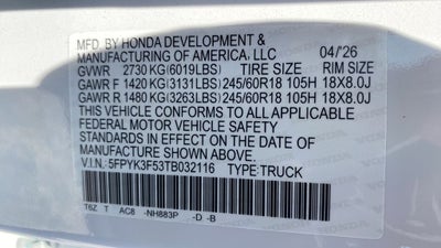 2026 Honda Ridgeline RTL