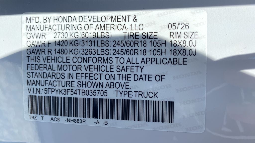 2026 Honda Ridgeline RTL