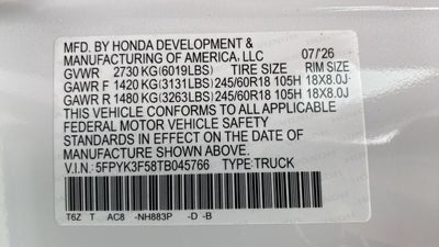 2026 Honda Ridgeline RTL
