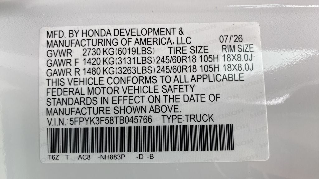 2026 Honda Ridgeline RTL