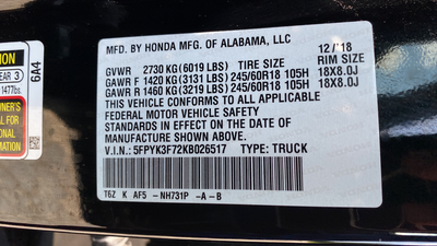 2019 Honda Ridgeline RTL-E