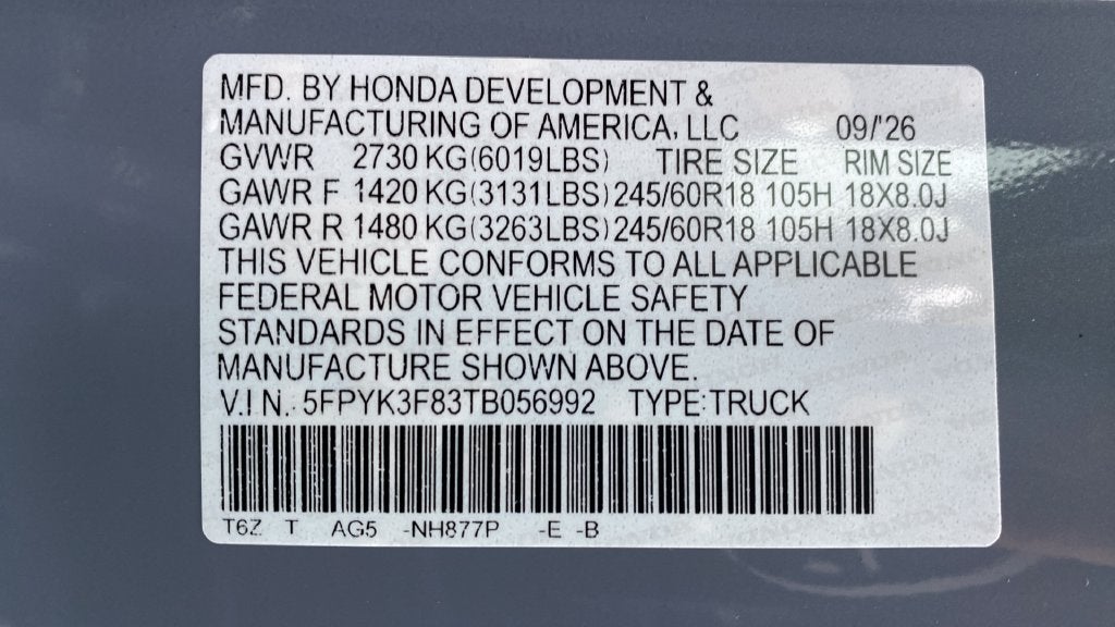 2026 Honda Ridgeline Black Edition