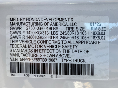 2026 Honda Ridgeline Black Edition