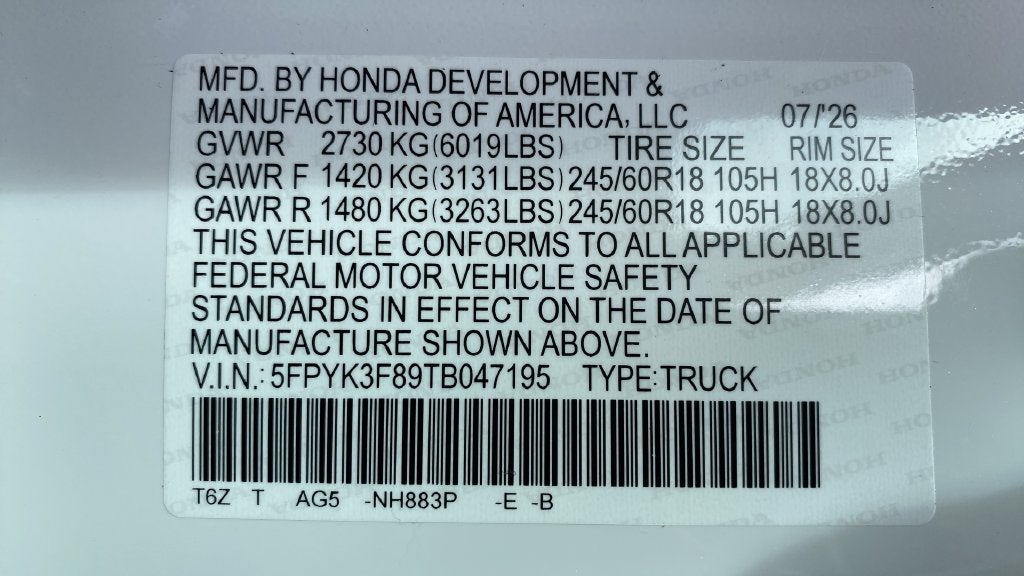 2026 Honda Ridgeline Black Edition