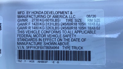 2026 Honda Ridgeline Black Edition