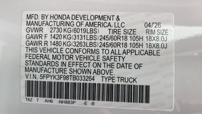 2026 Honda Ridgeline Black Edition