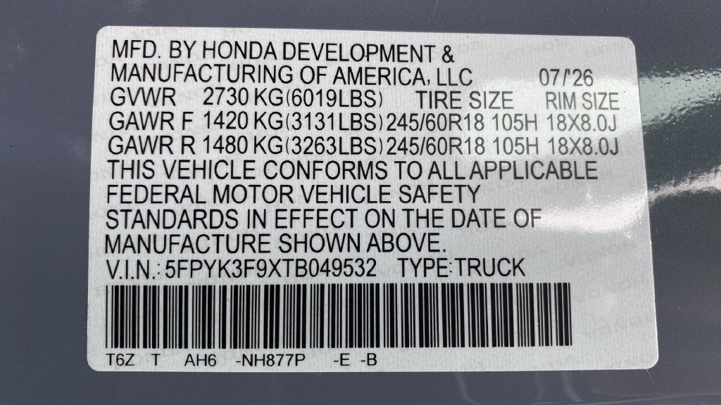 2026 Honda Ridgeline Black Edition