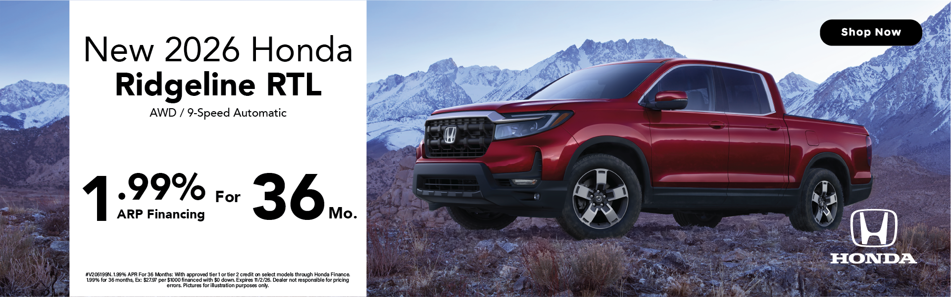 2026 Honda Ridgeline RTL